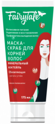Маска-скраб для корней волос «Минеральный коктейль» обновляющая с мятой и углем 175мл..